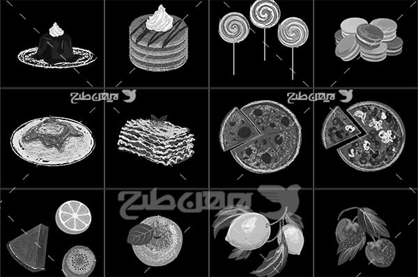 وکتور لوگو و آیکن شیرینی و بستنی و فست فود