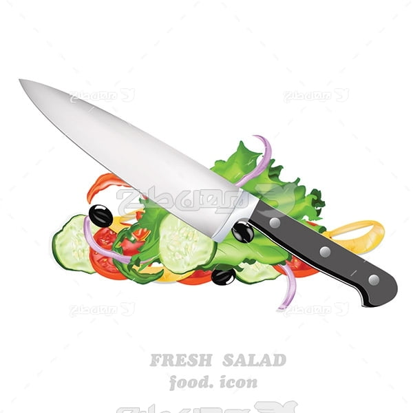 وکتور چاقوی آشپزخانه و سبزیجات