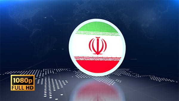 فیلم استوک پرچم ایران روی نقشه جهان