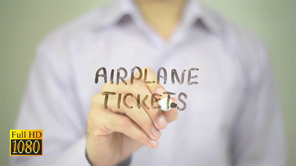فوتیج ویدیویی بلیط هواپیما