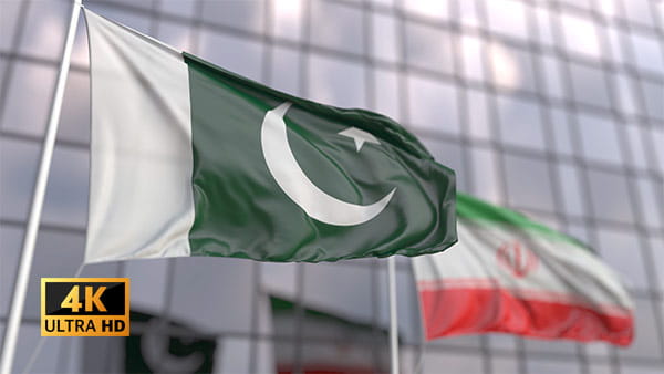 فوتیج ویدیویی پرچم ایران و پاکستان