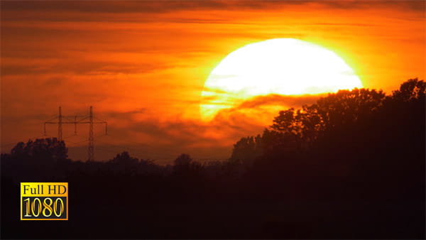 فوتیج ویدیویی تایم لپس غروب خورشید