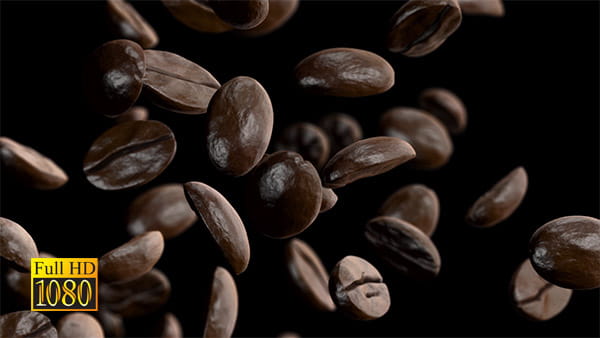 فوتیج ویدیویی اسلوموشن دانه های قهوه