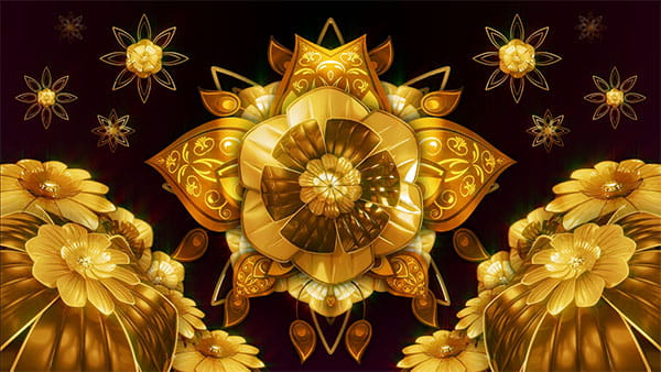 بک گراند ویدیویی گلهای فلزی طلا