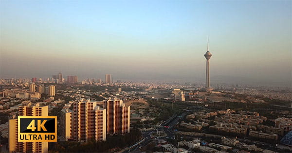فیلم هوایی از شهر تهران و برج میلاد