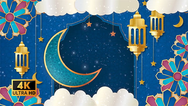 بک گراند ویدیویی نقوش و کادر ماه رمضان