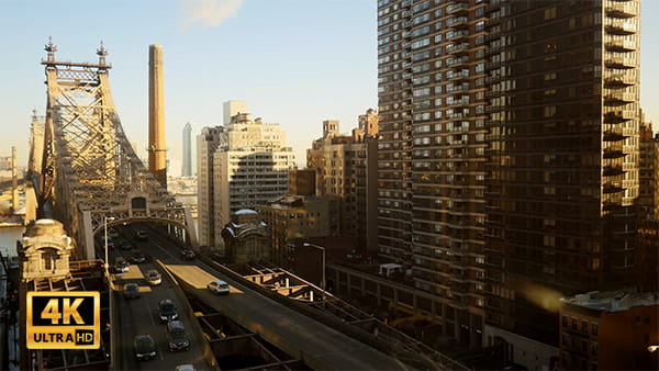 فیلم راش ترافیک شهری و ساختمان